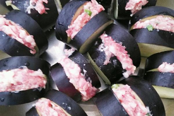 油炸茄子酿肉的做法图解4