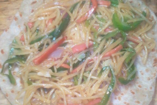 筋饼卷菜的做法图解12