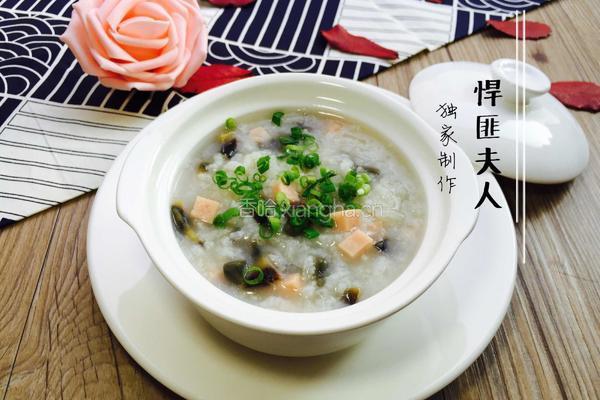 皮蛋火腿粥的做法图解13