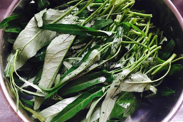 炝炒空心菜的做法图解1