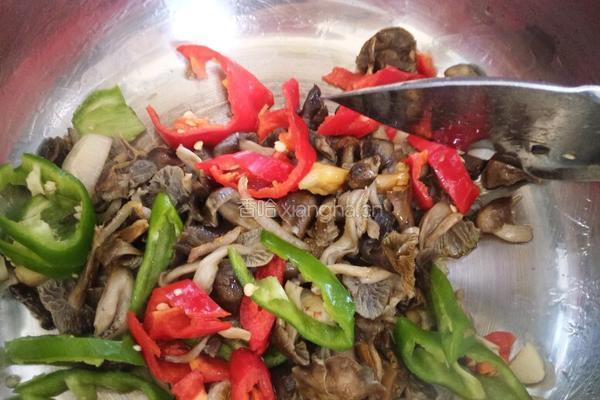青红椒炒鲜蘑的做法图解4