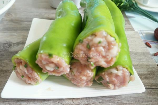 虎皮尖椒酿肉的做法图解7