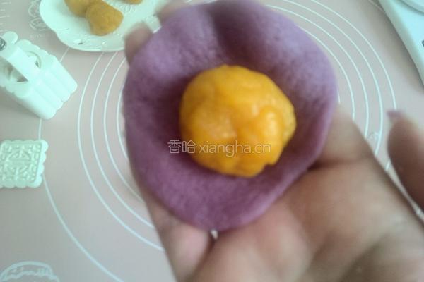 紫薯南瓜冰皮月饼的做法图解8