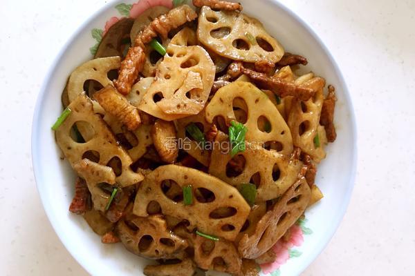 莲藕炒肉的做法图解8