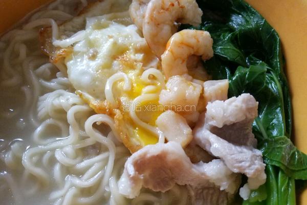 海虾干瑶柱瘦肉面条汤的做法图解6