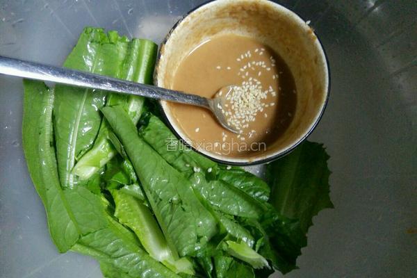 麻酱生拌油麦菜的做法图解4