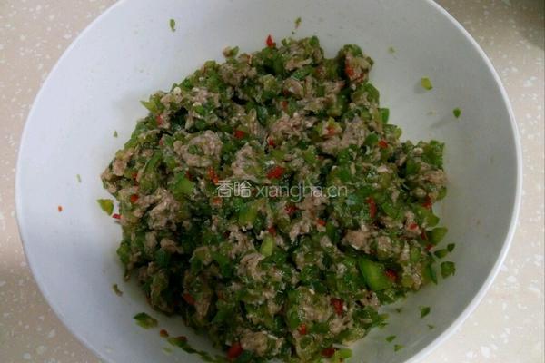 青椒馅饺子的做法图解4