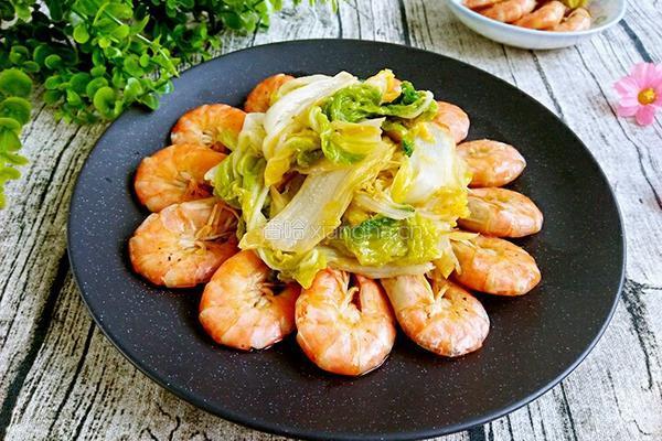 白菜炒虾的做法图解9