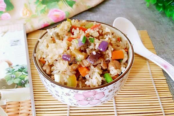 茄子炒饭的做法图解9