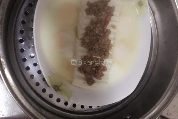 豆腐蒸蛋的做法图解3
