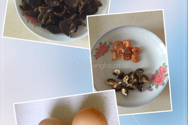 虾仁香菇鸡蛋面的做法图解1