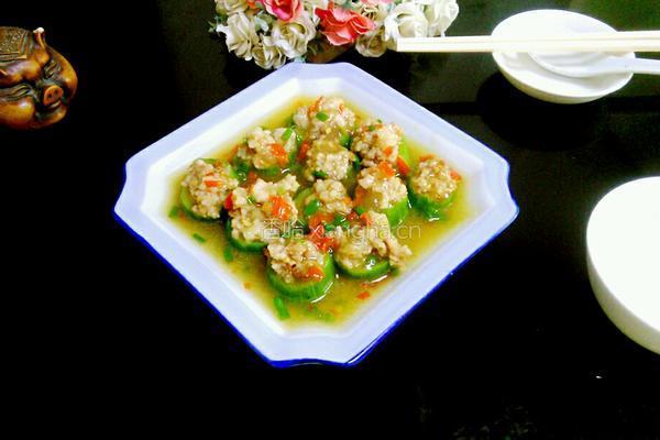 肉末蒸丝瓜的做法图解9