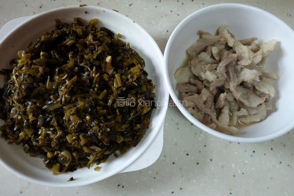 雪菜肉丝面的做法图解3