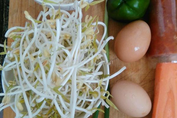绿豆芽蛋炒饭的做法图解1