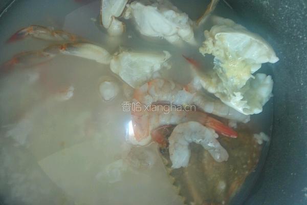 海蟹鲜虾粥的做法图解5