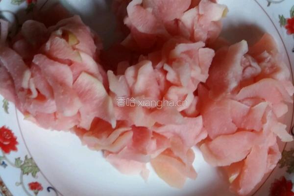 红心柚皮沾白糖的做法图解4