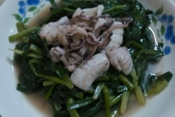鱿鱼炒韭菜的做法图解6