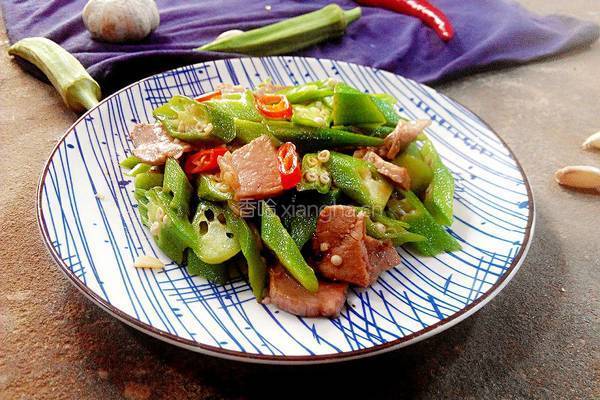黄秋葵炒肉的做法图解8
