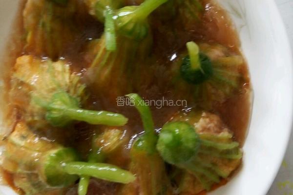 南瓜花酿肉