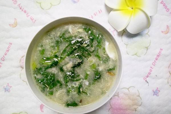 茼蒿蛋花疙瘩汤的做法图解6