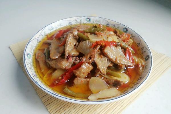 泡菜炒猪肝的做法图解12