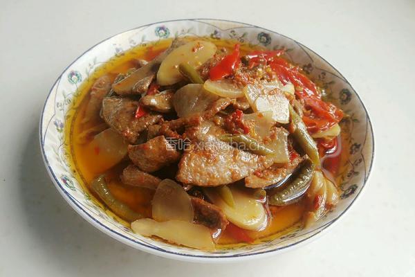 泡菜炒猪肝的做法图解13