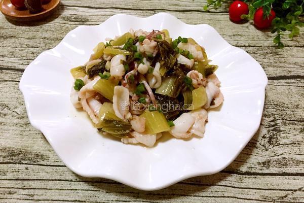 酸菜鱿鱼的做法图解8