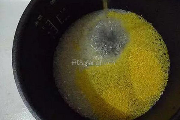 小米南瓜绿豆羹的做法图解2