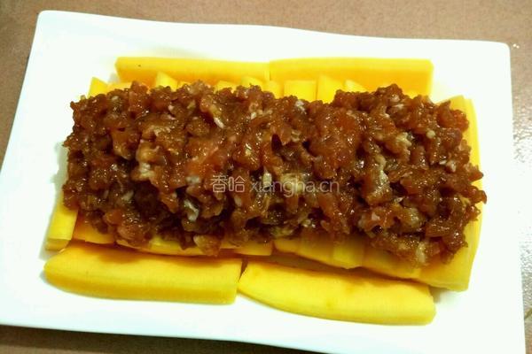 南瓜蒸肉的做法图解6