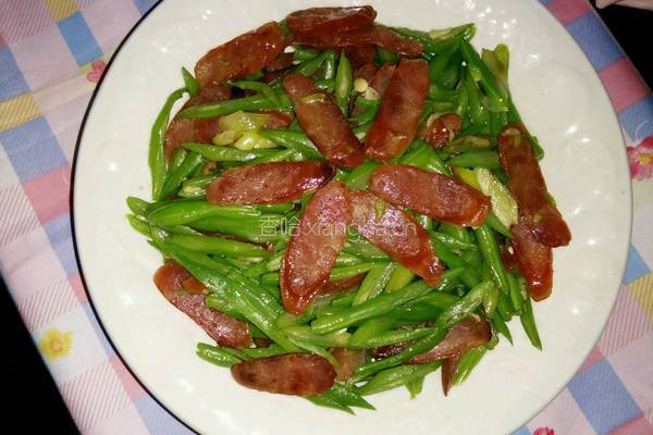腊肠炒豆角的做法图解10