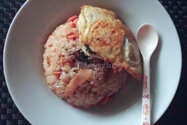 韩式辣白菜炒饭的做法图解5