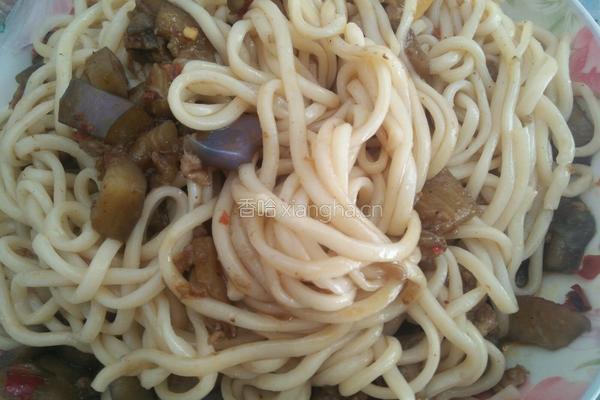 肉末茄子拌面的做法图解6