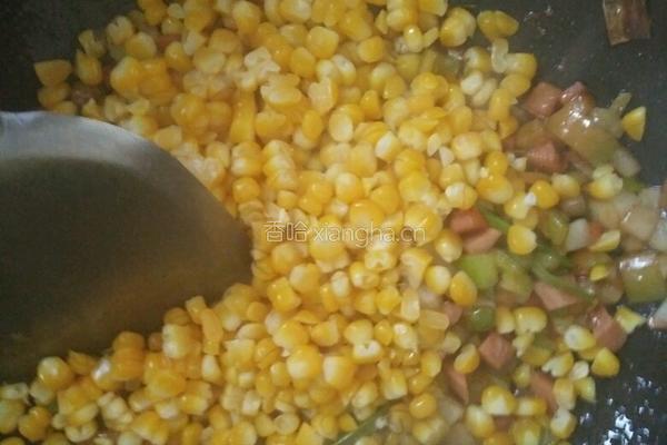火腿青豆炒玉米的做法图解4