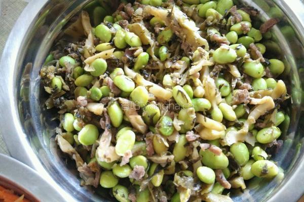 雪菜榨菜毛豆炒肉丝的做法图解7