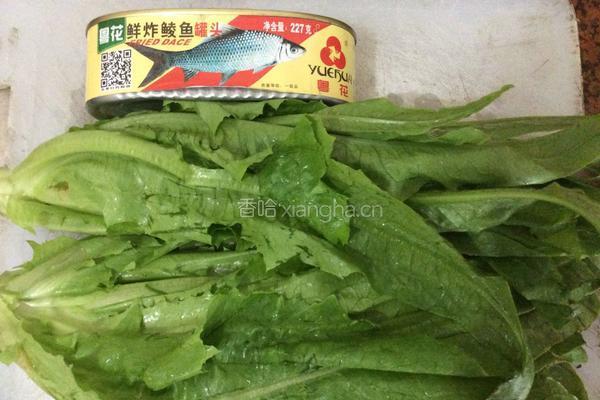 豆鼓鲮鱼炒麦菜的做法图解1