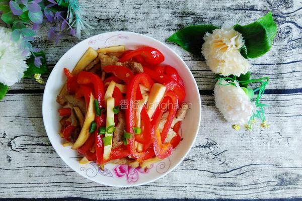 五花肉炒红彩椒的做法图解8