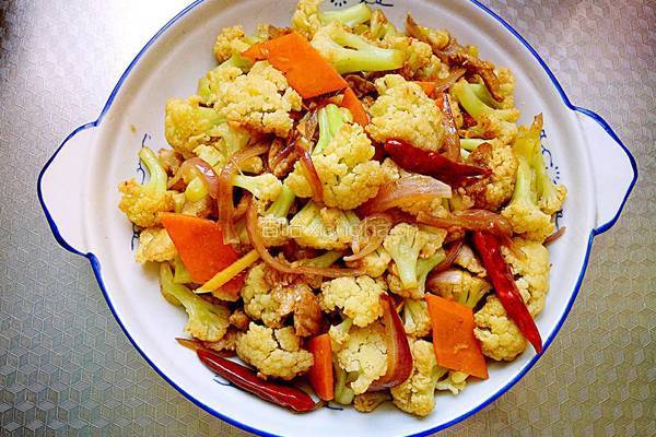 风味炒菜花的做法图解17