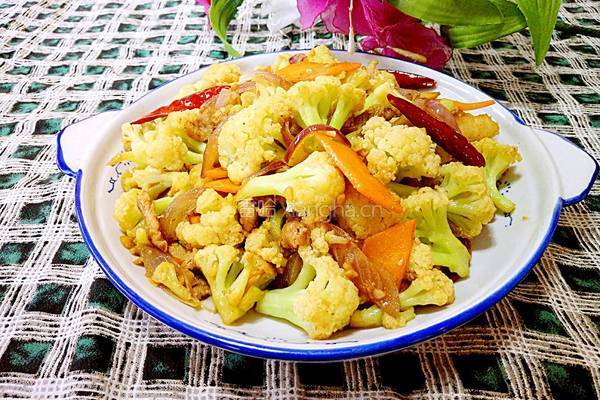 风味炒菜花的做法图解18