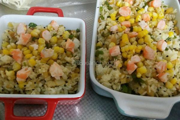 鲜虾芝士五彩焗饭的做法图解14