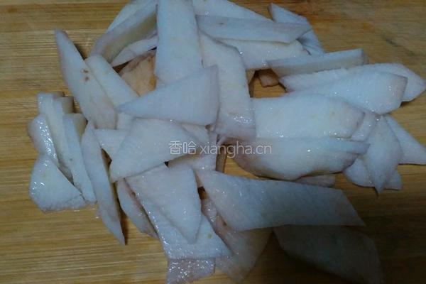 芥蓝炒山药的做法图解1