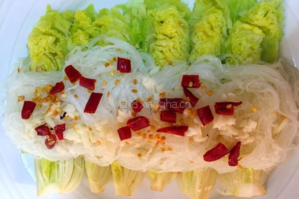 蒜蓉娃娃菜蒸粉丝的做法图解7