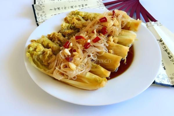 蒜蓉娃娃菜蒸粉丝的做法图解8