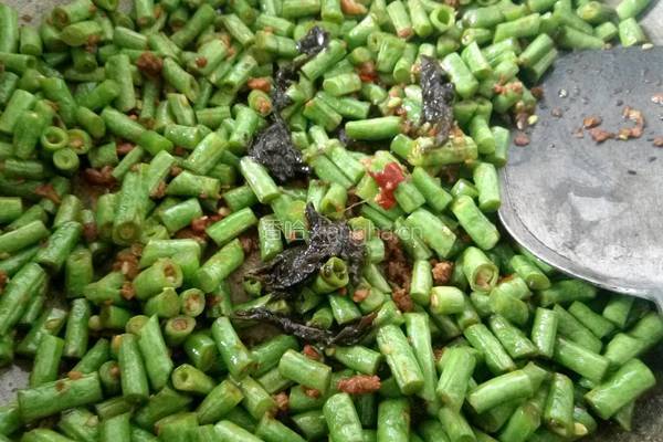橄榄菜炒豆角的做法图解10