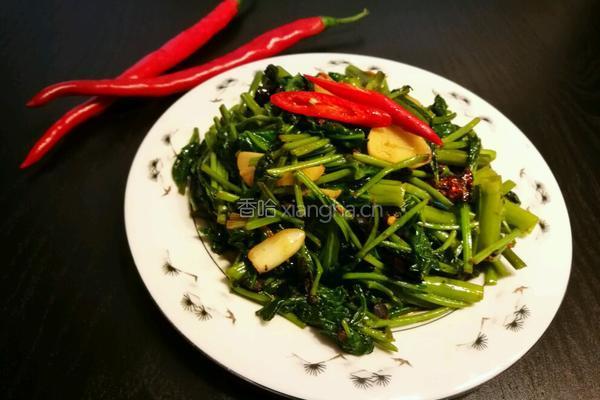 空心菜爆豆鼓的做法图解4