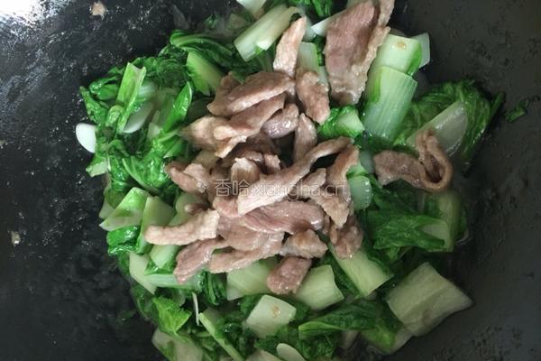 小白菜炒肉的做法图解5