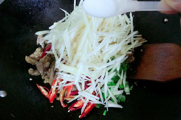 肉丝炒子姜的做法图解5