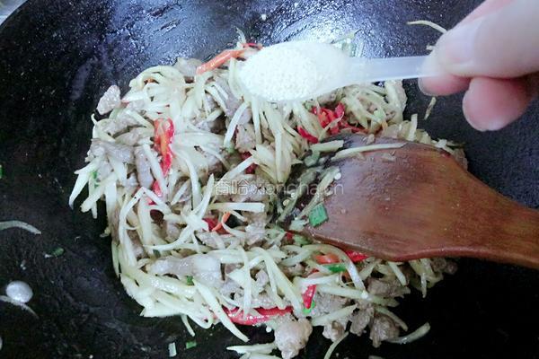 肉丝炒子姜的做法图解7