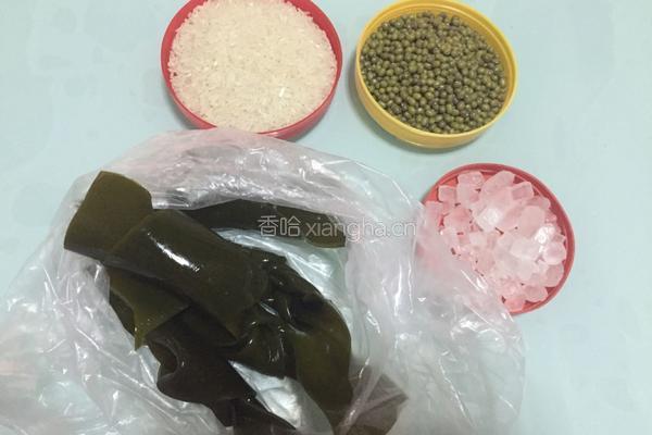 海带绿豆粥的做法图解1
