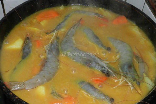 泰式咖喱虾的做法图解4