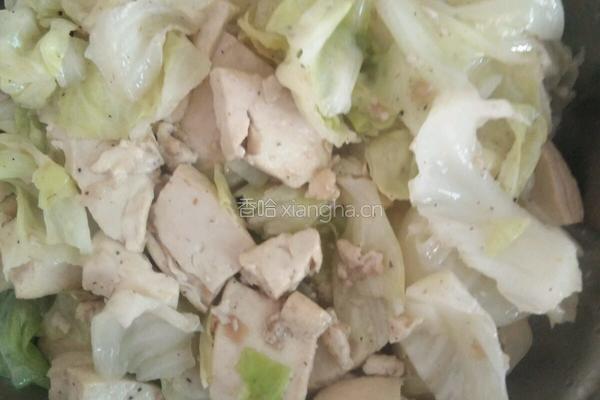 包菜炖豆腐的做法图解4